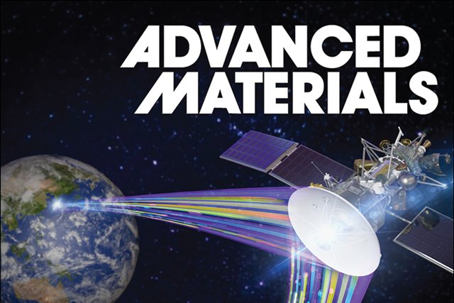 Advanced Materials cover art: LC-based reconfigurable satellite and 6G links