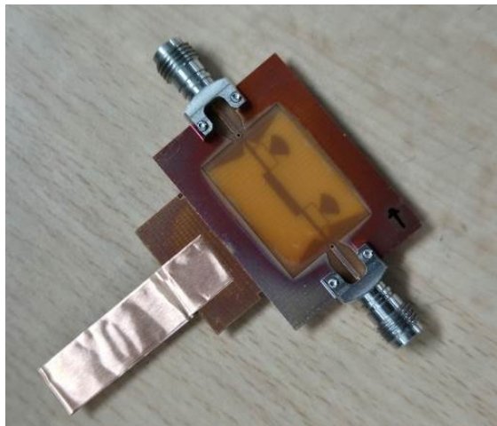 Fabricated LC-tunable SIR bandpass filter